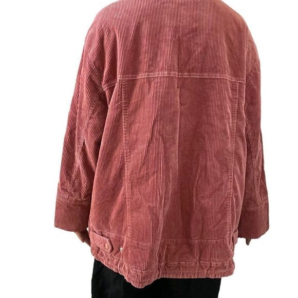 Free People We The Free Pink Corduroy Oversized Boxy Field Jacket Sz M - Picture 6 of 9